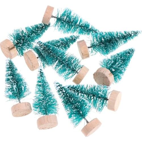 DIY 10Pcs Christmas Tree Small Pine Tree Mini Trees Placed In The Desktop For Doll Accessories Toys Kid Christmas Gift
