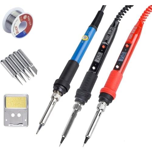 Tin Soldering Iron Electric 80W Adjustable Temperature Welding Tool Soldering Iron Stand Electric for Repair Soldering Set