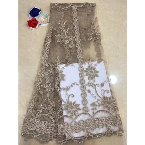 Hot selling african lace fabric fabric YG-439 embroidered tulle mesh lace fabric