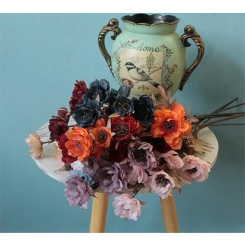 10P Fake Crane Peony (6 Heas/Piece) 32.28" Length Simulation Oil Painting Peonia for Wedding Home Decorative Artificial Flowers