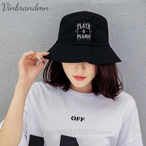 Colombian deal Plata O Plomo Pablo Bucket Cap Escobar Drug Silver or Lead EL Patron hipster Panama Bucket Hat