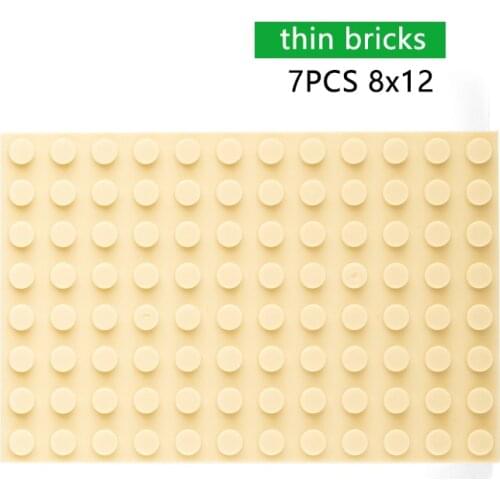 DIY Building Blocks Thin Bricks 7pcs 8x12Dots Educational Creative Size Compatible With Other Brand Assemble Toys for Children