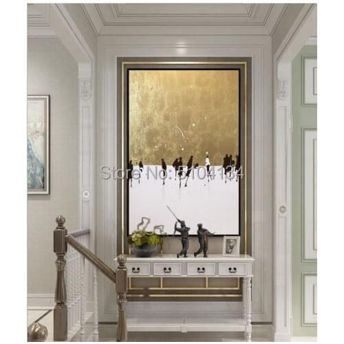 100% beautiful gold oil painting home decoration Abstract on Canvas Hand-painted Wall Art for room no frame