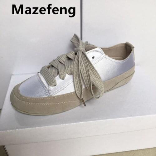 Womens PU Leather Sneakers Women Casual Fashionable Sports Shoes Vulcanized Woman Summer Flat Shoe Ladies White Lacing 40