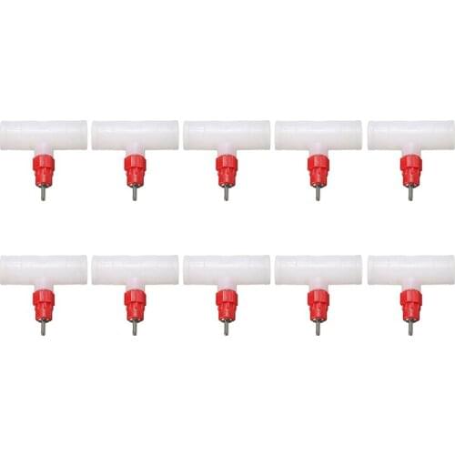 Chicken Nipples Tee Fittings - Fully Automatic Poultry Waterers Kit Chicken Water Drinker 10 Pack