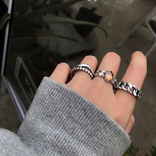 Miuoxion Wholesale Retro Chain Zircon Ring Fashion Personality Jewelry For Women Feature Namour Charm Gift All Seasons