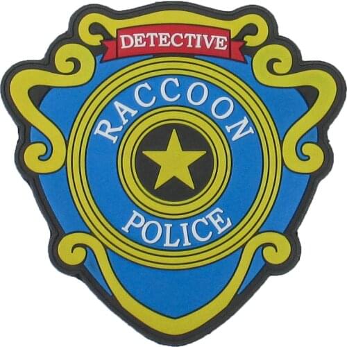3D PVC Patch Umbrella STARS Reccoon Police Hook and Loop
