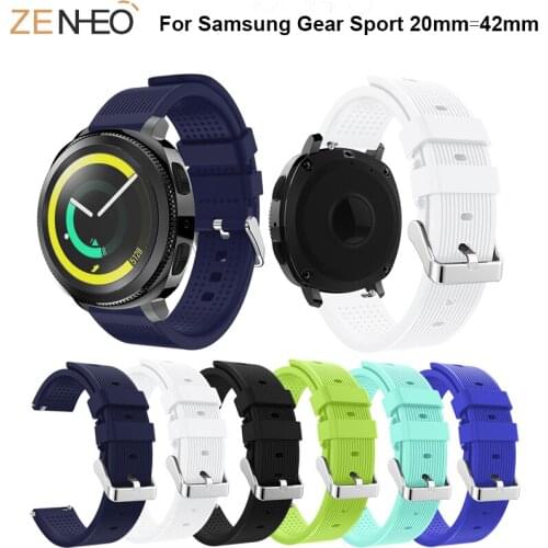 Soft Silicone watchband For Samsung Gear Sport 42mm smart watch strap Replacement wristband For Samsung Gear Sport Accessories