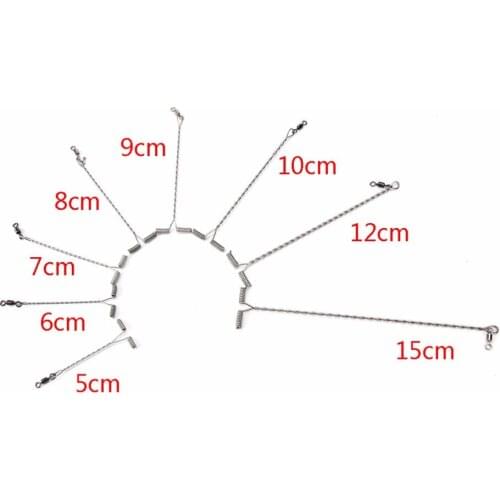 20Pcs 5/6/9/10/12cm Wire Arms T Shape Fish Rig Branch Balance T-shape Twisted String Hook Fishing Tackle Accessories