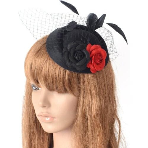 Halloween flower hat Girl Fashion Elegant Fedoras Hat French Style Painter Fascinators Headband Tea Party Flower Hat