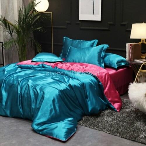 Light Luxury Mulberry Silk Supplies Silk 4Pcs Silky Nude Sleeping Summer Season Cool Summer European-Style Duvet Cover Sheet