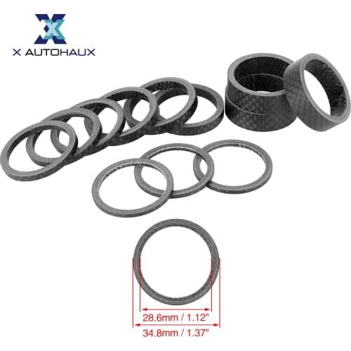 X Autohaux MTB Road Bike Bicycle Headset Stem Carbon Fiber Fit 1 1/8 Inch 28.6mm Stem Front Fork Spacer Bicycle Accessories