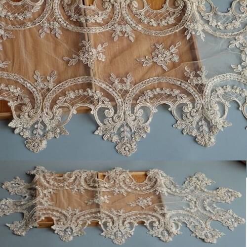 Golden Lace Trim Tablecloth Handmade Sheet Doilies Alencon Lace Mat Top Cover