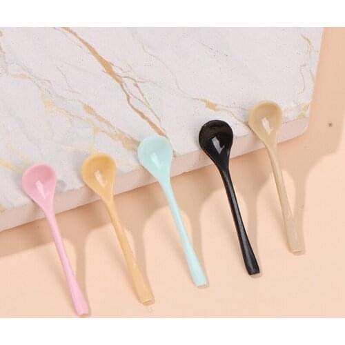 1Pc Mini Ice Cream Dessert Yogurt Spoon Kitchen Decorations Pretend Doll House Miniature Accessories