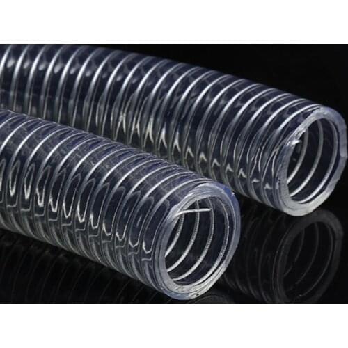 10/12/16/19/25/32mm inner diameter PVC clear rubber tubing with steel wire soft pipe 16mm-40mm OD transparent water tube 300mm L