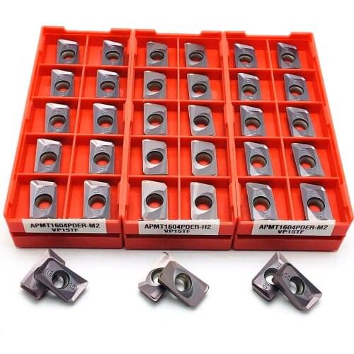 10pcs APMT1604 M2 VP15TF APMT1604 H2 VP15TF APMT1135 M2 VP15TF carbide end mill CNC milling insert APMT1604PDER turning insert