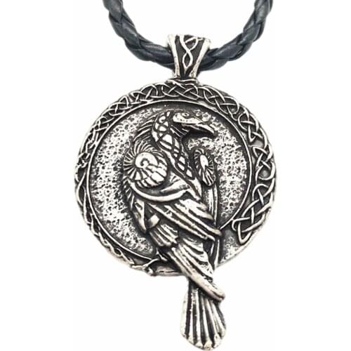 10Pcs Crow Horn Of Odin Raven Amulet Viking Runes Pagan Jewelry Pendants Necklaces Wholesale