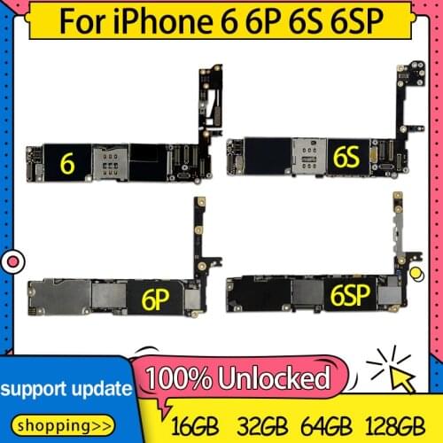 100% unlocked for iphone 6 6 plus 6s 6s plus Motherboard without Touch ID,for iphone 6 6p 6s 6sp Logic board,16gb / 64gb / 128gb