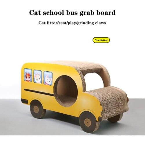 2020 latest pet cat toy car scratch board litter and hard wear claw corrugated