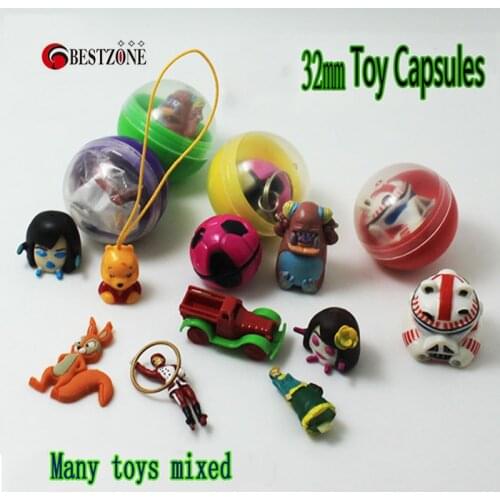 50Pcs/Lot 32MM Plastic Ball Capsule Toys With Inside Rubber Or Plastic Figure Dolls Surprise Ball For Vending Machine