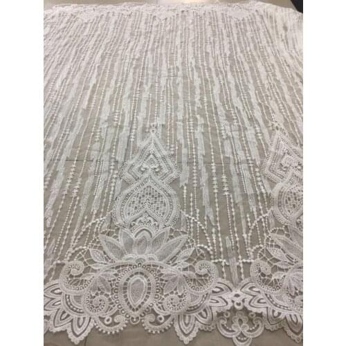 African fabric 2018NEW ch74#embroidery thread and beads plain fabric wedding dress for use at wedding parties