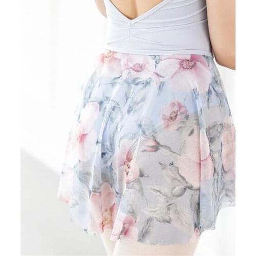 Watercolor Printed Ballet Skirt Dress Adult Female Body Dance Practice Skirts