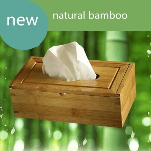 Bamboo Tissue Box Flip Cover Storage Box Toilet Paper Box Creative Seat Type Tissue Canister Eco-Friendly Wood Table Decor