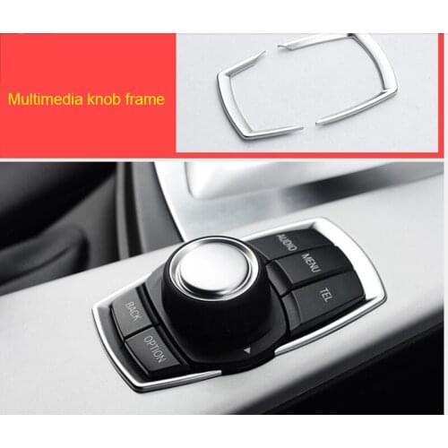 For BMW 2 series Gran tourer F46 218i 220i 2015-2019 ABS multimedia knob frame chrome molding trim 2pcs