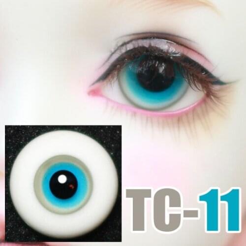 G10-166 children toy bjd 1/3 dolls props Accessoriess eyesball Black pupil without lines light blue glass eye with box 1 pair