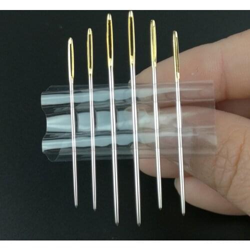Large Needles Leather Sewing Needles Gold Eye Needle Embroidery Tapestry Hand Sewing Tools 6pcs
