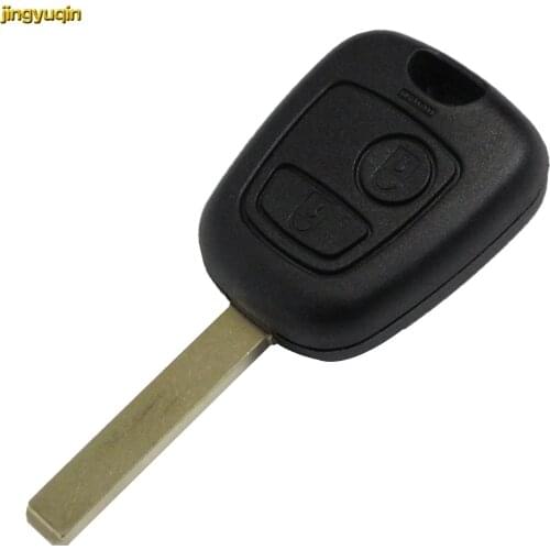 Jingyuqin Flip Remote Car Key Shell Case For Peugeot 107 207 307 407 507 607 106 206 306 406 Auto Key Blanks 2 Buttons Key Fob