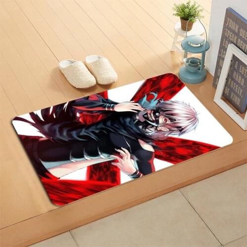 Kaneki Ken Tokyo Ghoul Doormat Floor/Bath/Beach Mat Flannel Sponge Fabric 3D Printed Shaggy Custom Decoration For Bedroom 0629