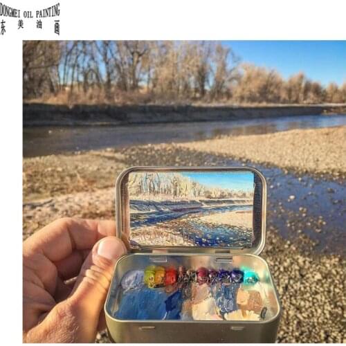 Oil Painting Mini World Famous on Small Thin Board Match Framework High Quality Natural Scenery 2021022005