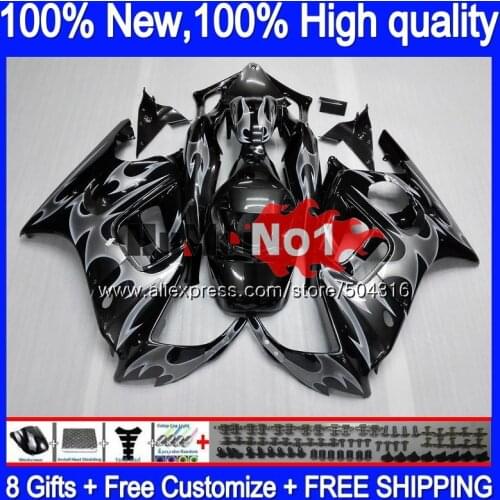 Body+Tank For HONDA CBR 600F3 CC CBR600FS 1997 1998 3MC.119 CBR600 F3 FS 600CC 600 F3 97-98 CBR600F3 97 98 Fairings Silver flame