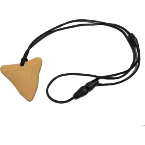 Creative Fish Teeth Chewing Pendant Necklace Brown Silicone Baby Pendant Necklace Beads Children Molar Toys Baby Teether