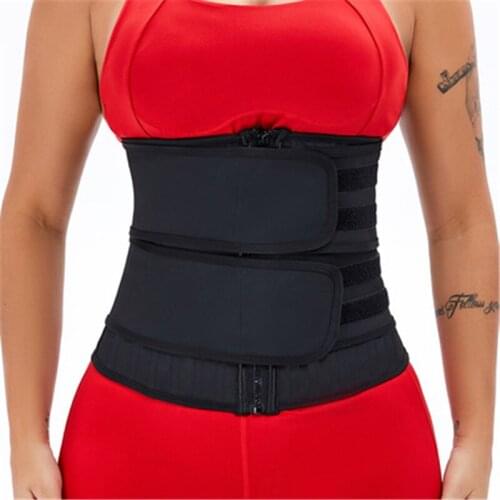 Latex Waist Trainer Sweat Sport Shaper Belly Control Straps Removable Double Belt Button Zipper Logo Print 25 Steel Bones