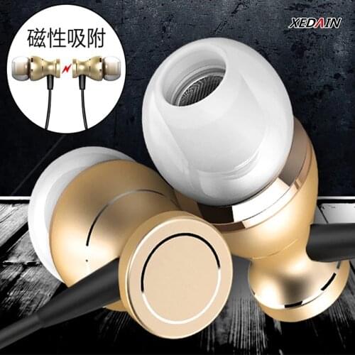 Magnetic In-Ear Sound Earphones Metal Headsets Headphones Hot Sale 3.5mm Super Bass Stereo Earbuds With Mic For Mobile Phone MP3