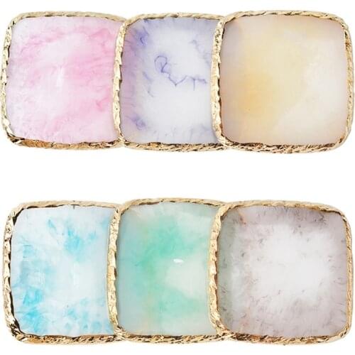 Cute Square Retro Nail Plate Tips Display Showing Stand Board Palette Nail Art Practice Tools Colorful Small Fresh Nail Palette