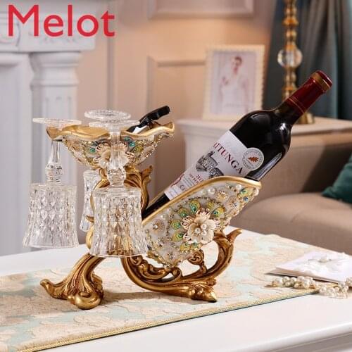 Fashion European High-End Wine Rack Decoration Wine Cabinet Decoration Creative Home Goblets Wine Glass Rack Wine Rack
