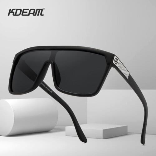 KDEAM Square Polarized Sunglasses Men/Women Fashion New Designer Feminine Glasses Big Frame Men Outdoor Driving Sunglasses
