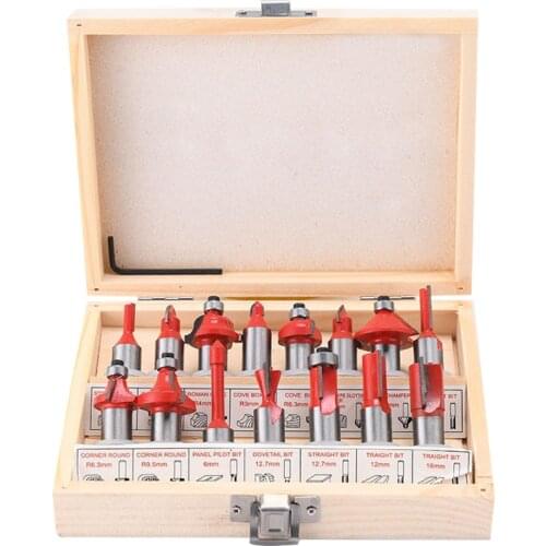 12/15pcs Milling Cutter Head Router Bit Set For Electric Woodworking Engraving Trimming Machine Dropshipping(Router Not Include)