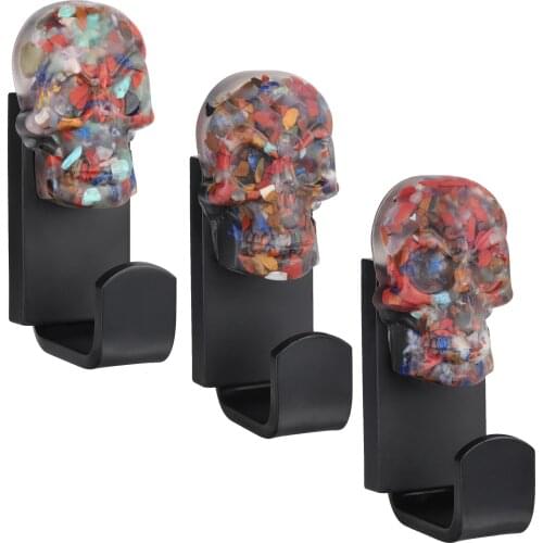 Red Jasper Heart Shape Healing Crystal Coat Hooks Wall Mounted, Decorative Wall Hanger for Bathroom Kitchcen Hanging