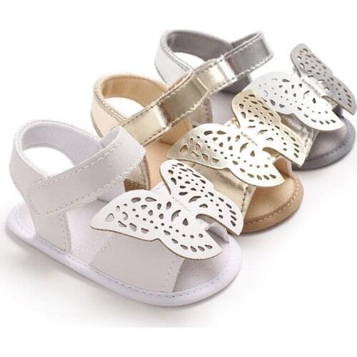 Summer Newborn Baby Boys Girls Toddler Kids Soft Sole Non-Slip Cute Butterfly Sandals Crib Shoes 0-18M