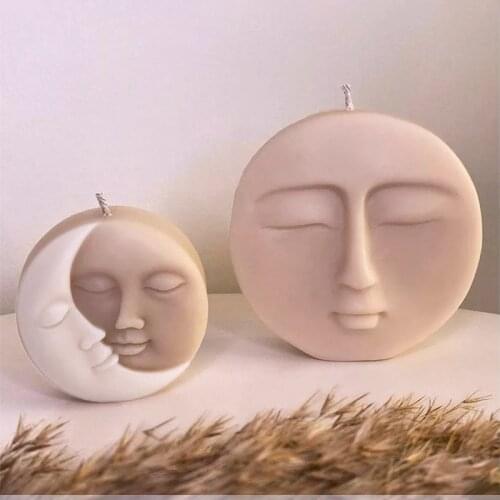 Moon Love Sun design Bee wax Candle Silicone Molds Love Face Soap Molds Handmade Ornaments Plaster Candle Mold for Candle Making