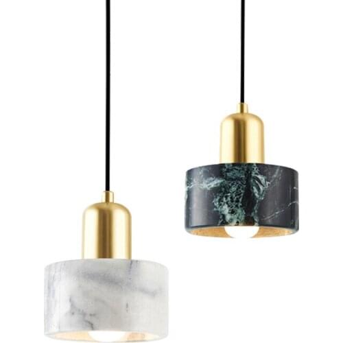 Nordic simple modern LED E27 pendant lamp marble pendant light led lights for living room hotel project