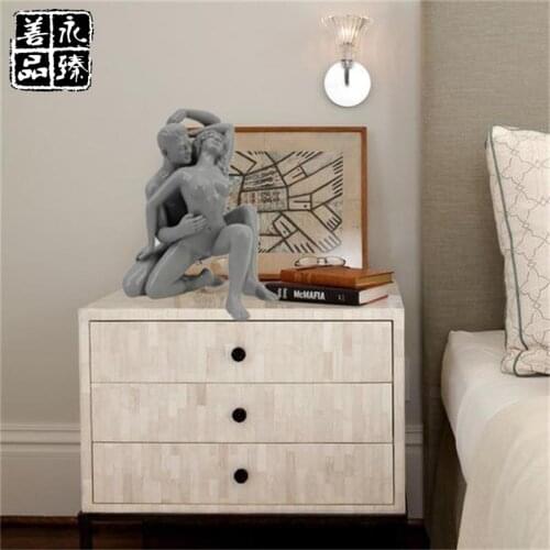 SHANCO Lover Series Art Resin Sculpture,,Abstract Romantic Figurine Home Deco