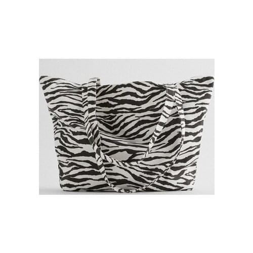 Shopping Bags Big Handbag Women Cute Casual Students Large Capacity Canvas Bag Preppy Crossbody Females Zebra pattern Fashion