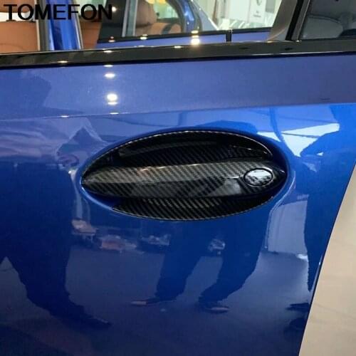 TOMEFON For BMW 3 Series 2019 2020 Car Side Door Handle Bowl Moulding Cover Trim Styling Exterior Accessories ABS Carbon Fiber