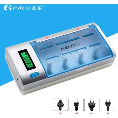 PALO Overheat Protection Battery Charger With Auto Switch Off for Universal Rechargeable Batteries LCD Fast-Charging Chargers