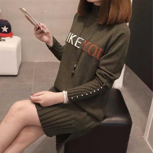 Winter Warm Thick Mid-Length High Neck Pullover Plus Size Sweater Women Pullover Korean Knit Sweaters Loose Bottom Shirt Clothes